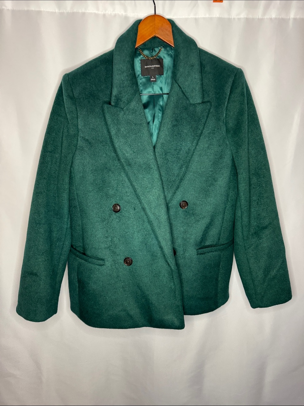 Banana Republic Women's Deep Teal Double-Breasted Blazer large